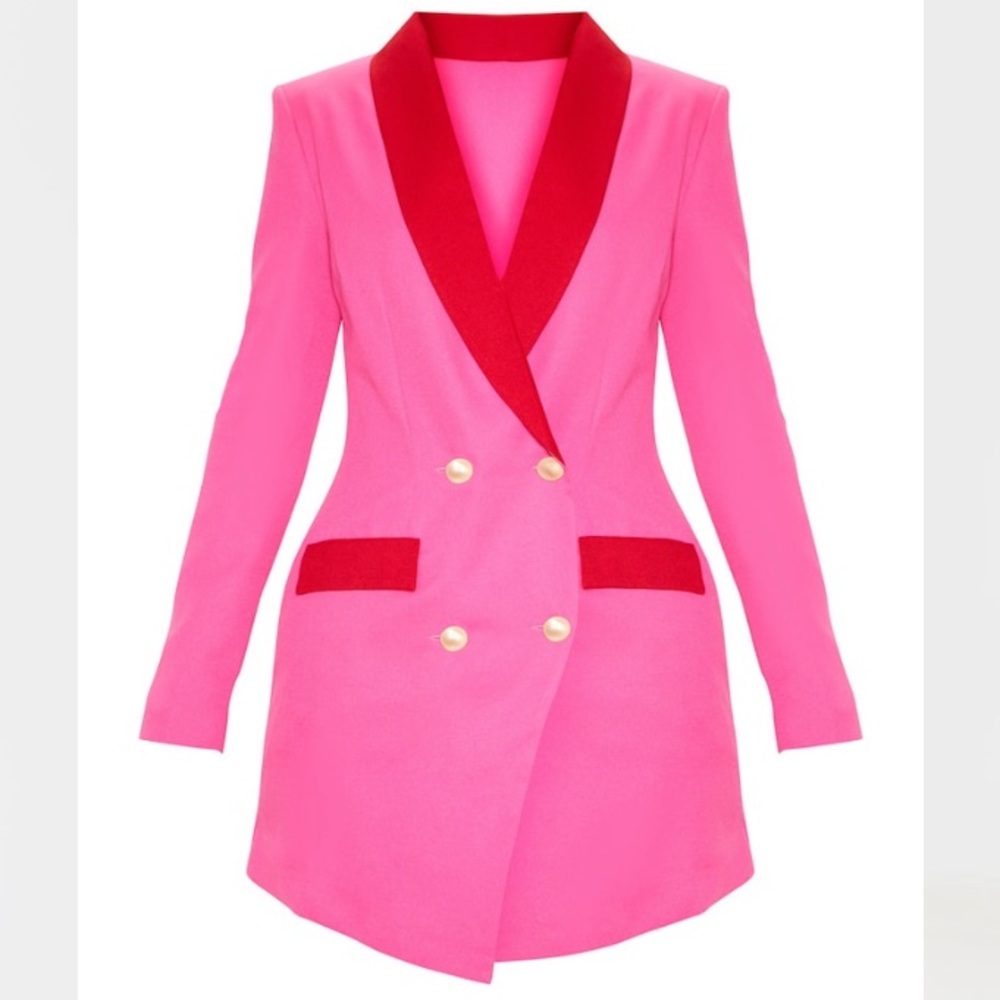 Pink and Red Blazer dress